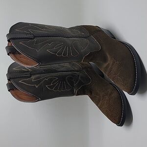Acme Brown Suede Leather Cowboy Boots Kids (Read Flaws) Kids 4
